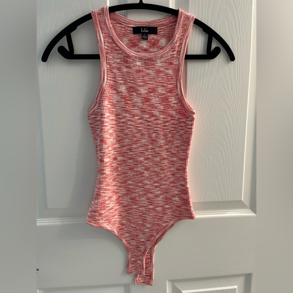 In Full Effect Orange Multi Knit Space Dye Sleeveless Bodysuit